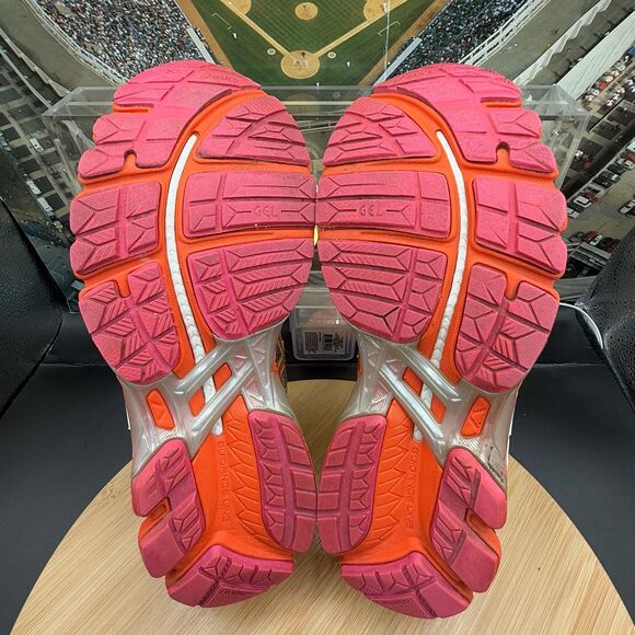 Asics Gel Kayano 20 20th Anniversary Orange Pink Gray Yellow Women’s Sz 7 - Picture 8 of 11